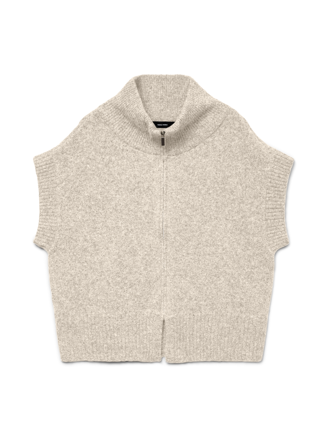 VMBANG SL HIGHNECK ZIPPER VEST BOO Lysegrå