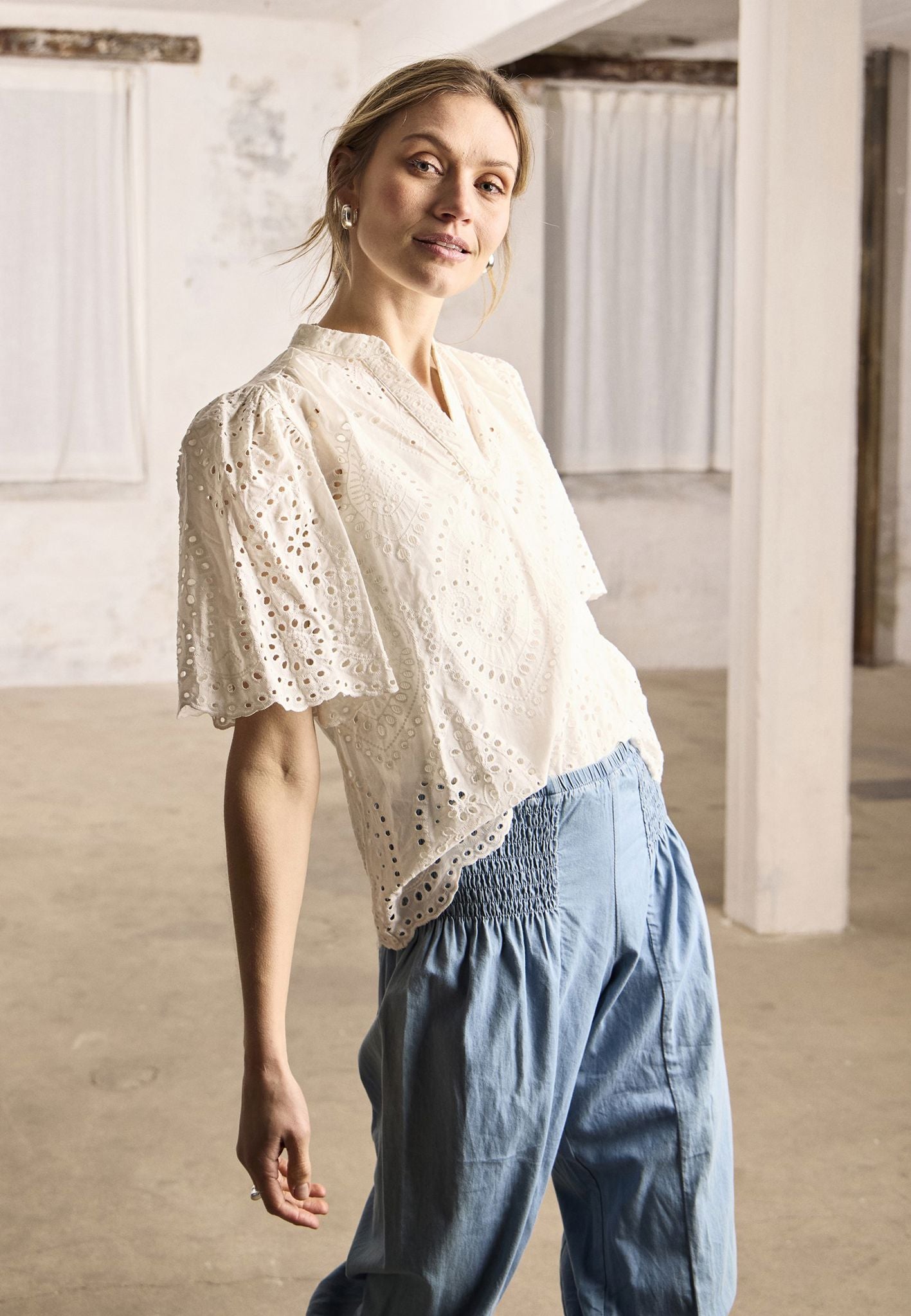 Pzjill Denim Capri Blå