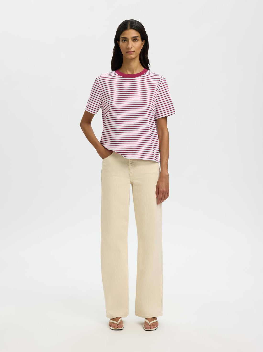 Slwessential Ss Striped Boxy Tee Noos