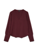 Vmesme Ls V-Neck Top Wvn Ga Burgunder