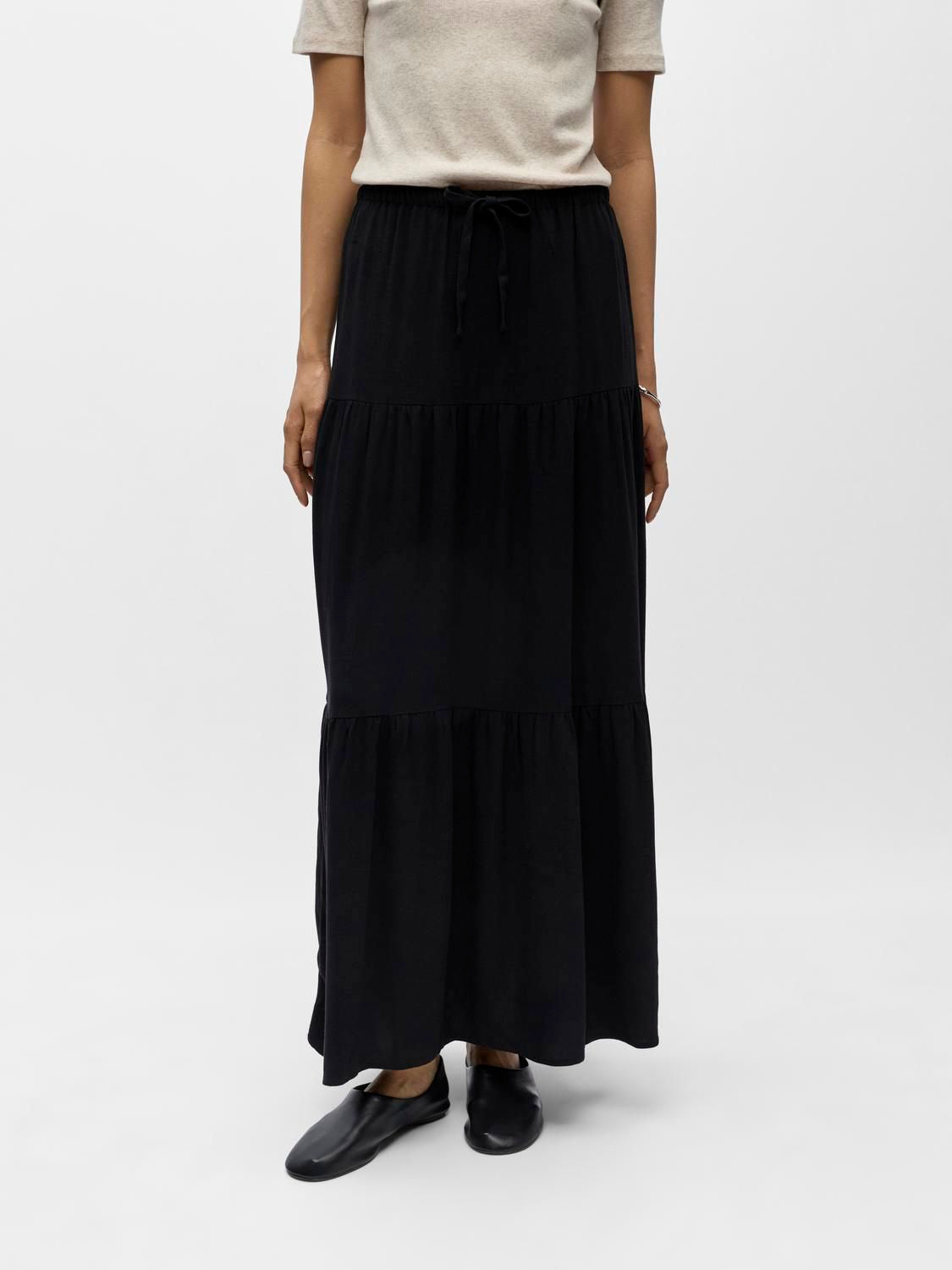 Objsanne Mw Long Layer Skirt Noos Sort