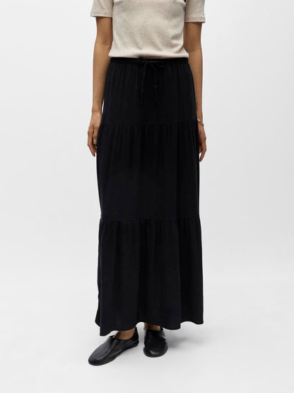 Objsanne Mw Long Layer Skirt Noos Sort