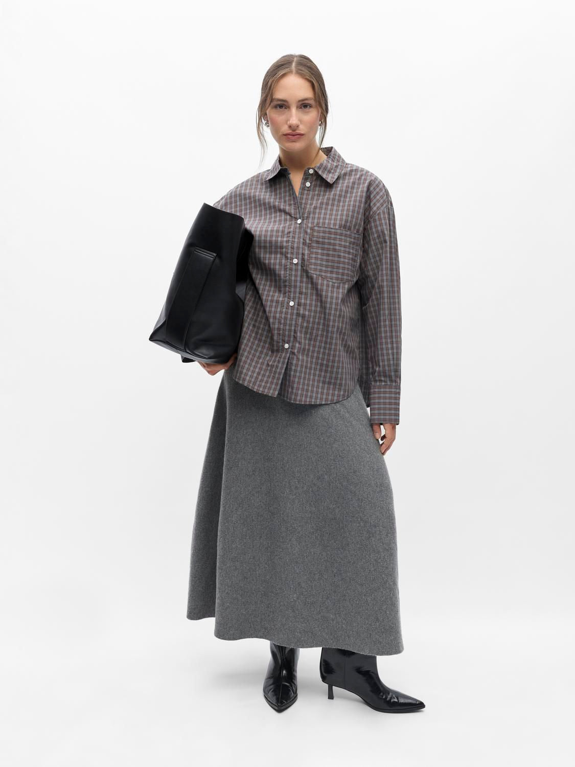 Objzila L/s Re Shirt Noos Grå
