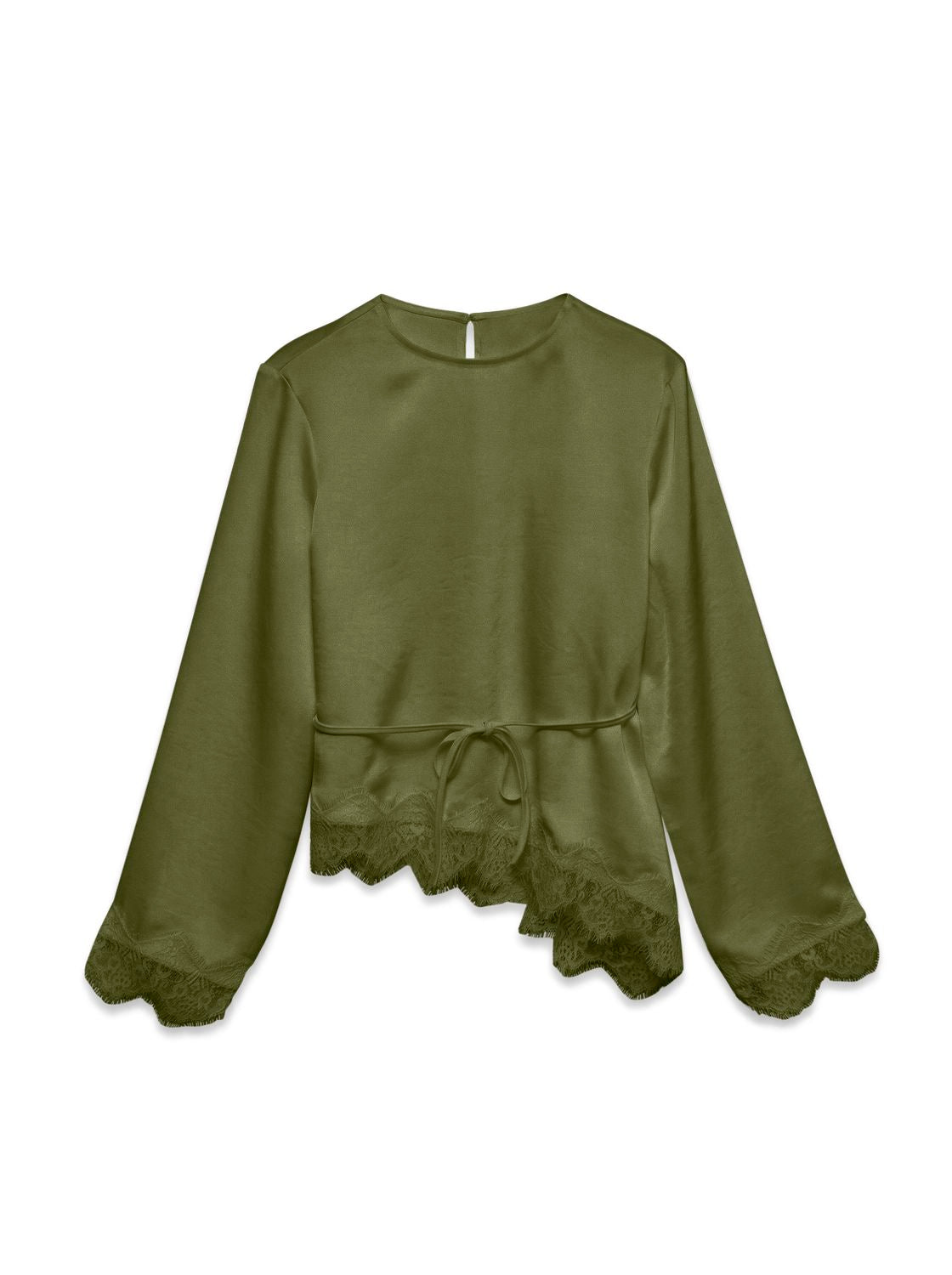 Vmmiro Ls Lace Top Wvn Grønn