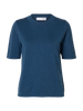 Slflura 2/4 Knit O-Neck Blå