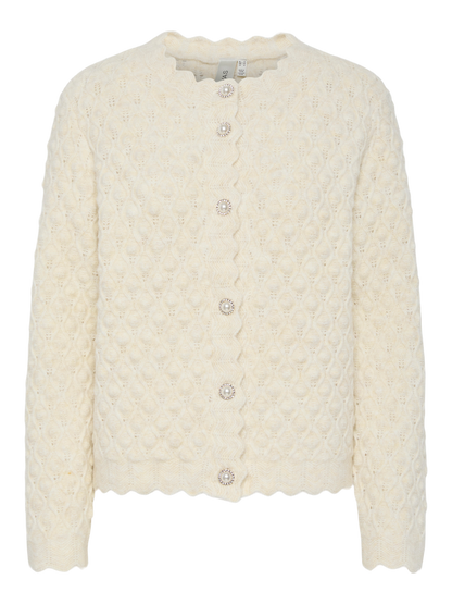 YASBUBBLE LS KNIT CARDIGAN S. NOOS Beige