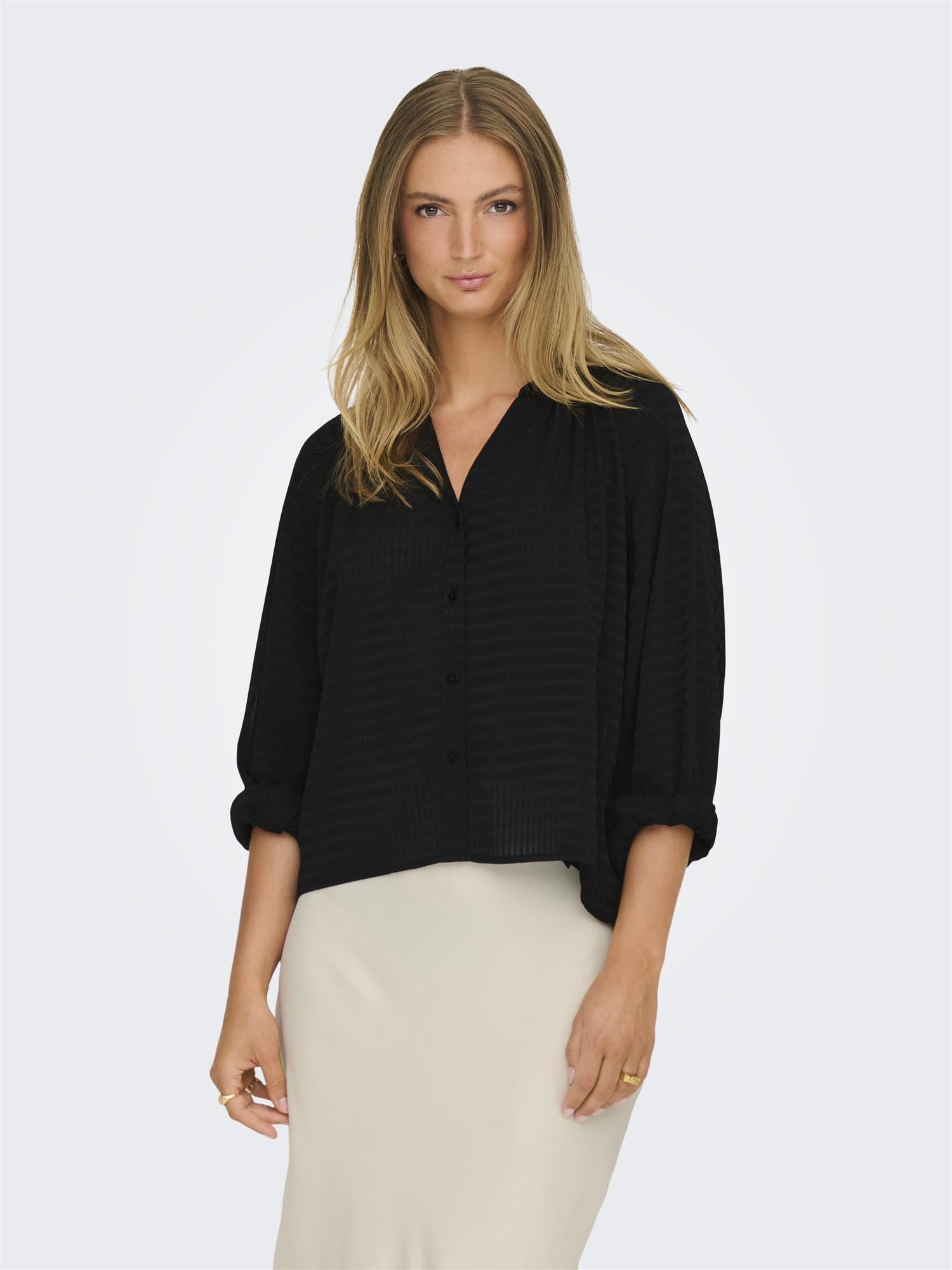 JDYJULIA L/S LOOSE SHIRT WVN Black