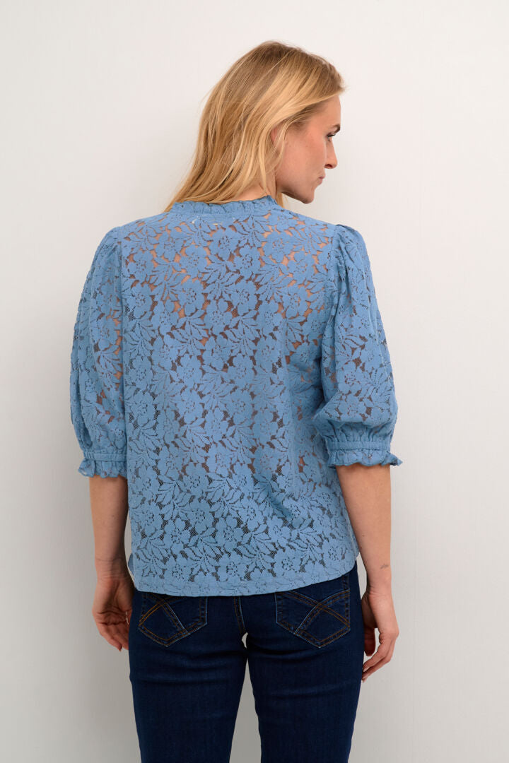 CRKASPIS LACE BLOUSE Blå