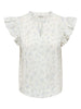 Onltea-Idris S/l Frill Tape Top Wvn Hvit