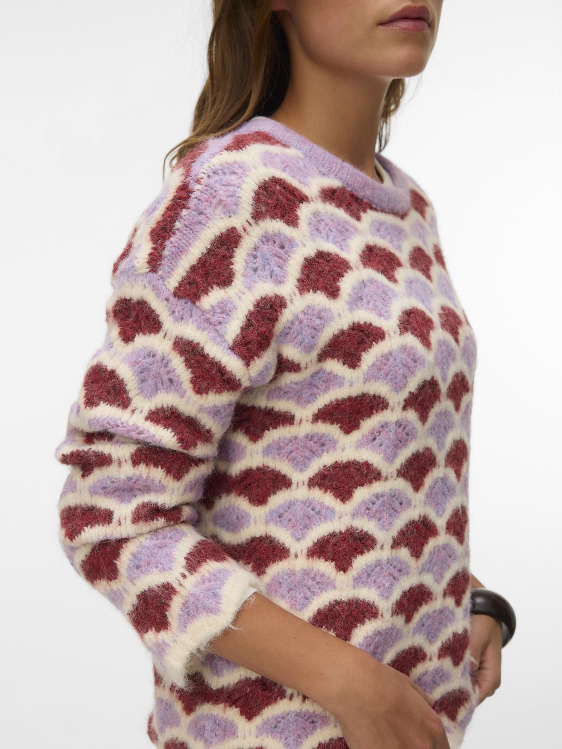 Vmannabelle Ls O-Neck Pullover Boo Lilla