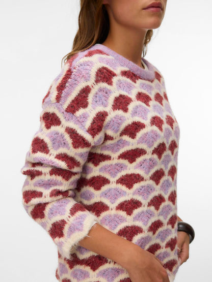 Vmannabelle Ls O-Neck Pullover Boo Lilla