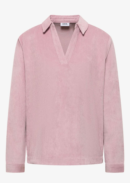 CORDUROY SPLITNECK BLOUSE Lys Rosa