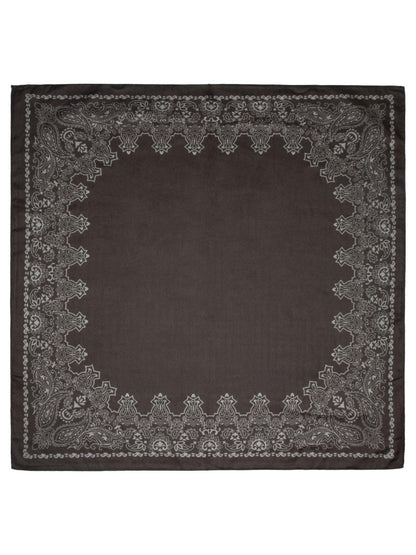 Skjerf M/kant 70x70 Mørkebrun