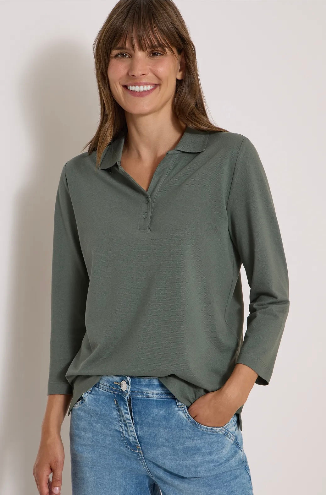 Solid polo w/buttons Grønn