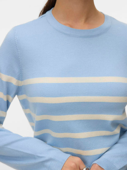 Vmsaba Plain Ls O-Neck Pullover Ga Noos Blå