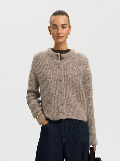 Slwgabriella Ls Button Cardigan Noos Brun