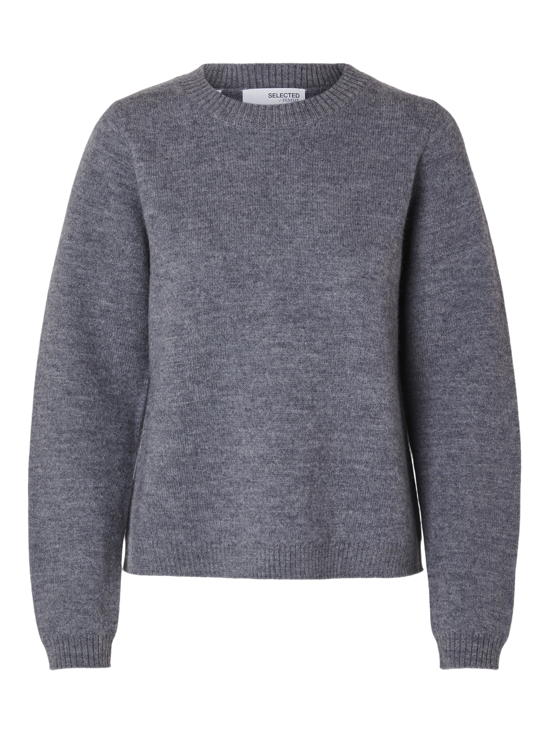 SLFANA LS KNIT O-NECK NOOS Medium Grey Melange