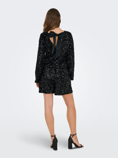 Onlconfidence L/s Sequin Bow Top Jrs Sort