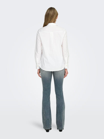 Onlsable Nina Ls Shirt Wvn Hvit