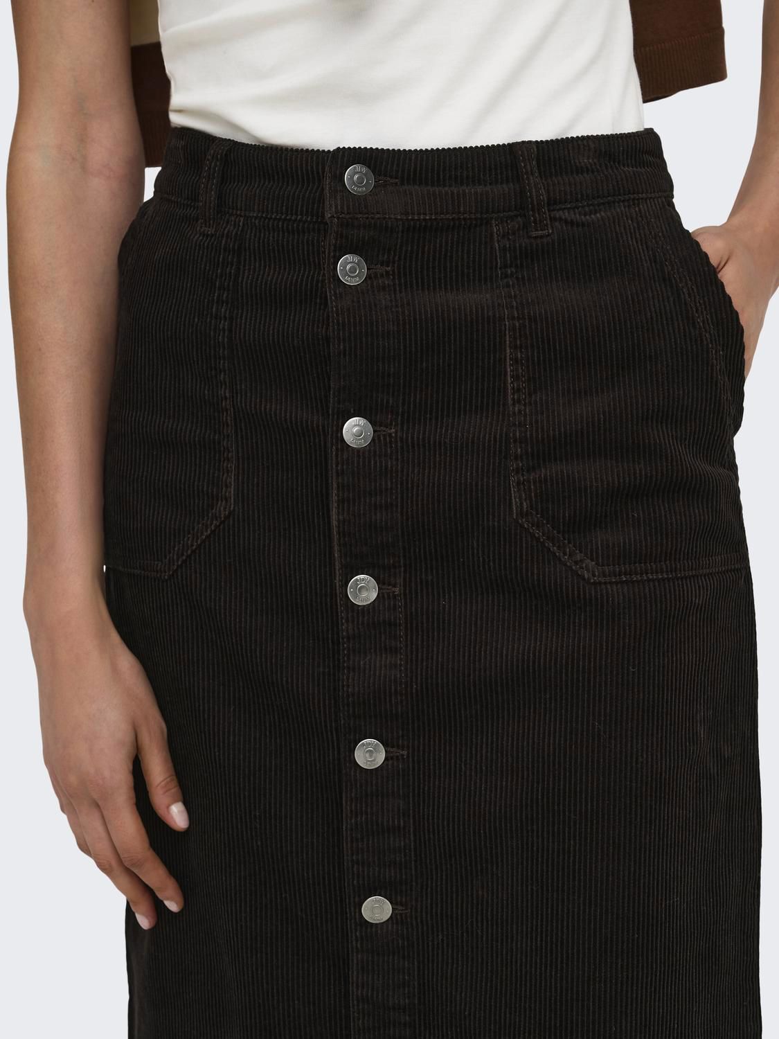 Jdyshiraz Hw Midi Button Skirt Pnt Brun