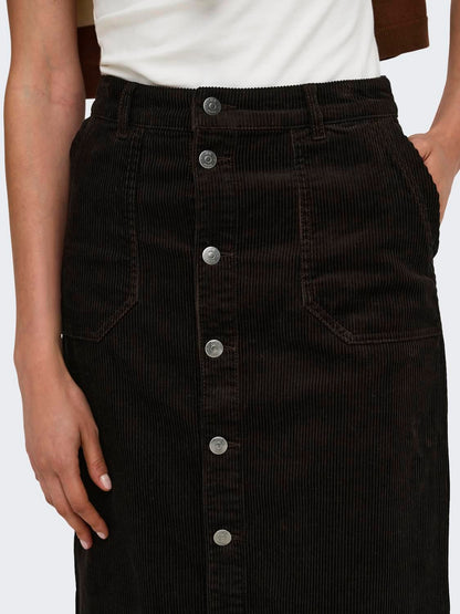 Jdyshiraz Hw Midi Button Skirt Pnt Brun