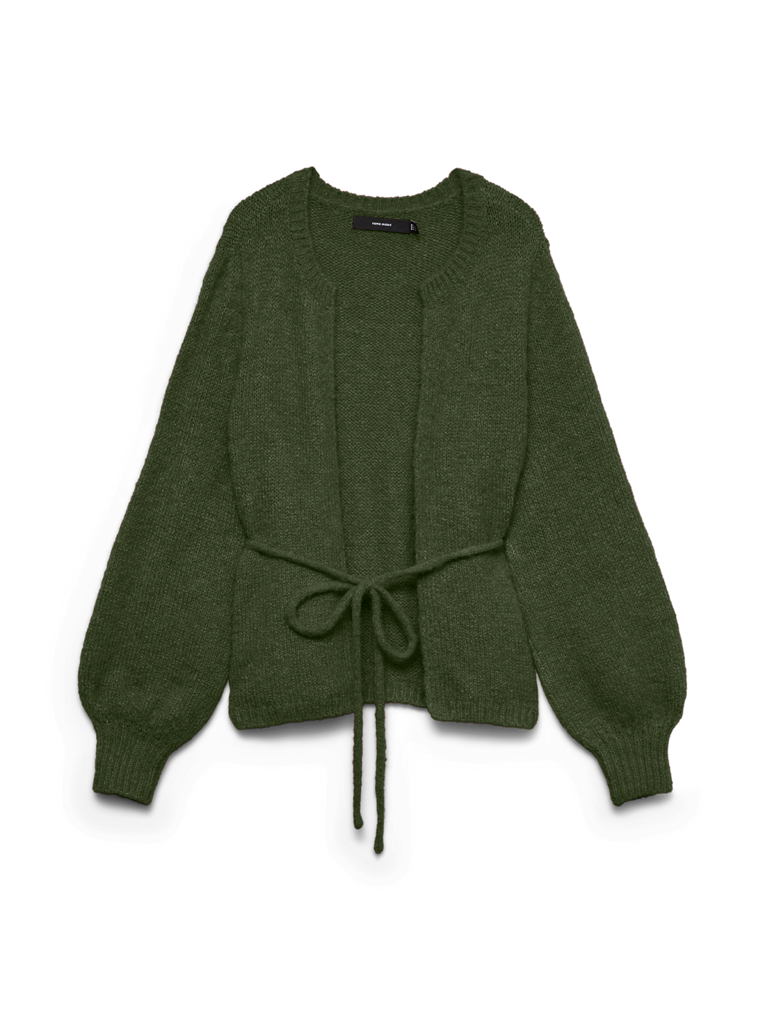 Vmagnes Ls O-Neck Tie Cardigan Exp Grønn