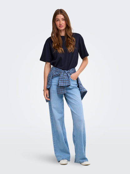 Onlsuperior Ss Oneck Loosetop Jrs Noos Blå