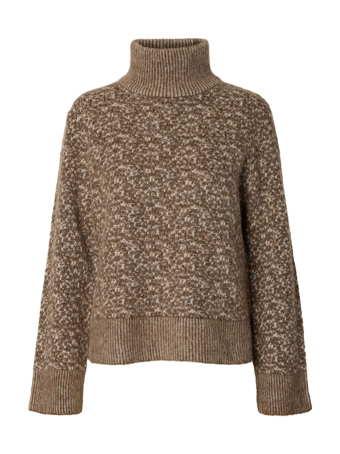 Slwlulu Duo Ls Knit High Neck Noos Brun