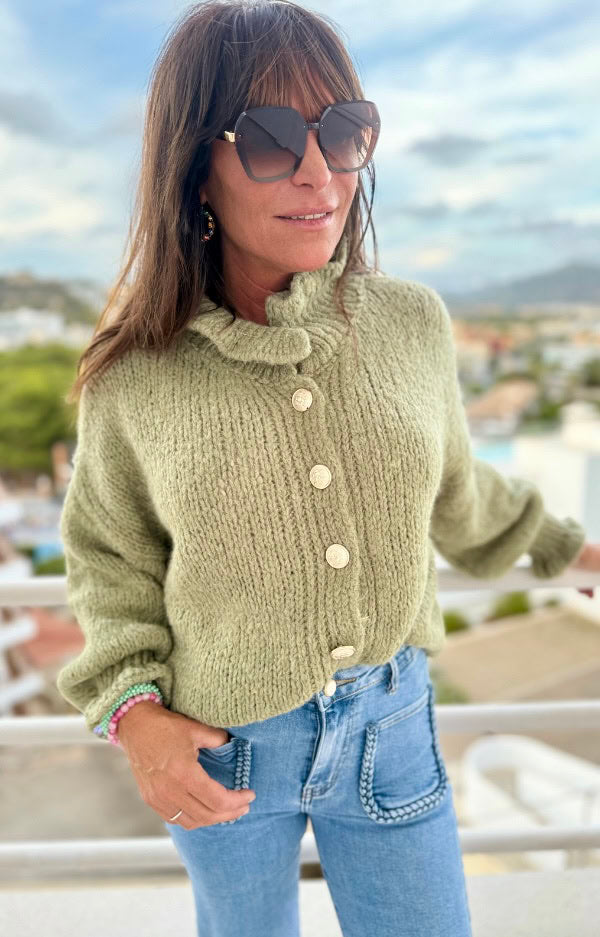 HEIDI CARDIGAN Army Grønn