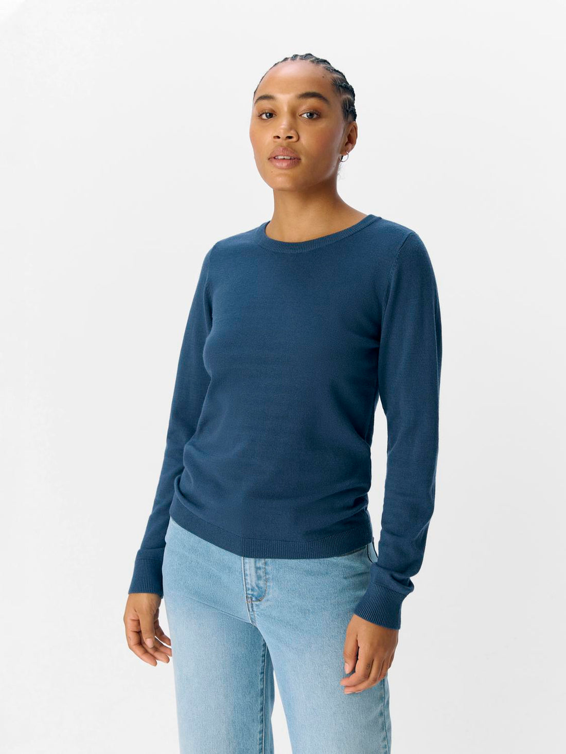 Objthess L/s O-Neck Knit Pullover Noos Mørkeblå