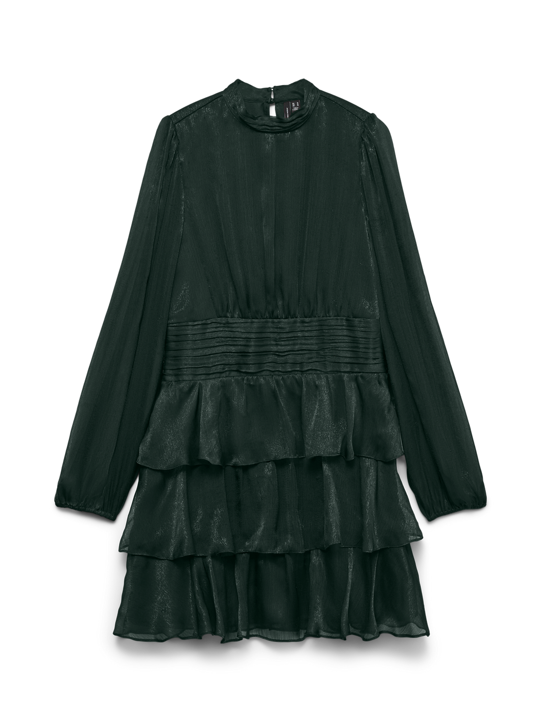 Vmlauren Ls Short Dress Wvn Exp Flaskegrønn