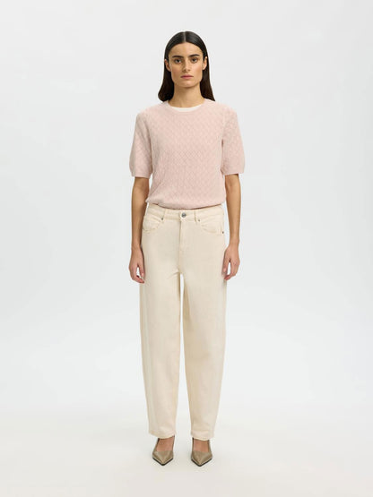 Slfhelen 2/4 Knit O-Neck Rosa