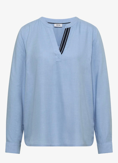 Melange Split Nick blouse Blå