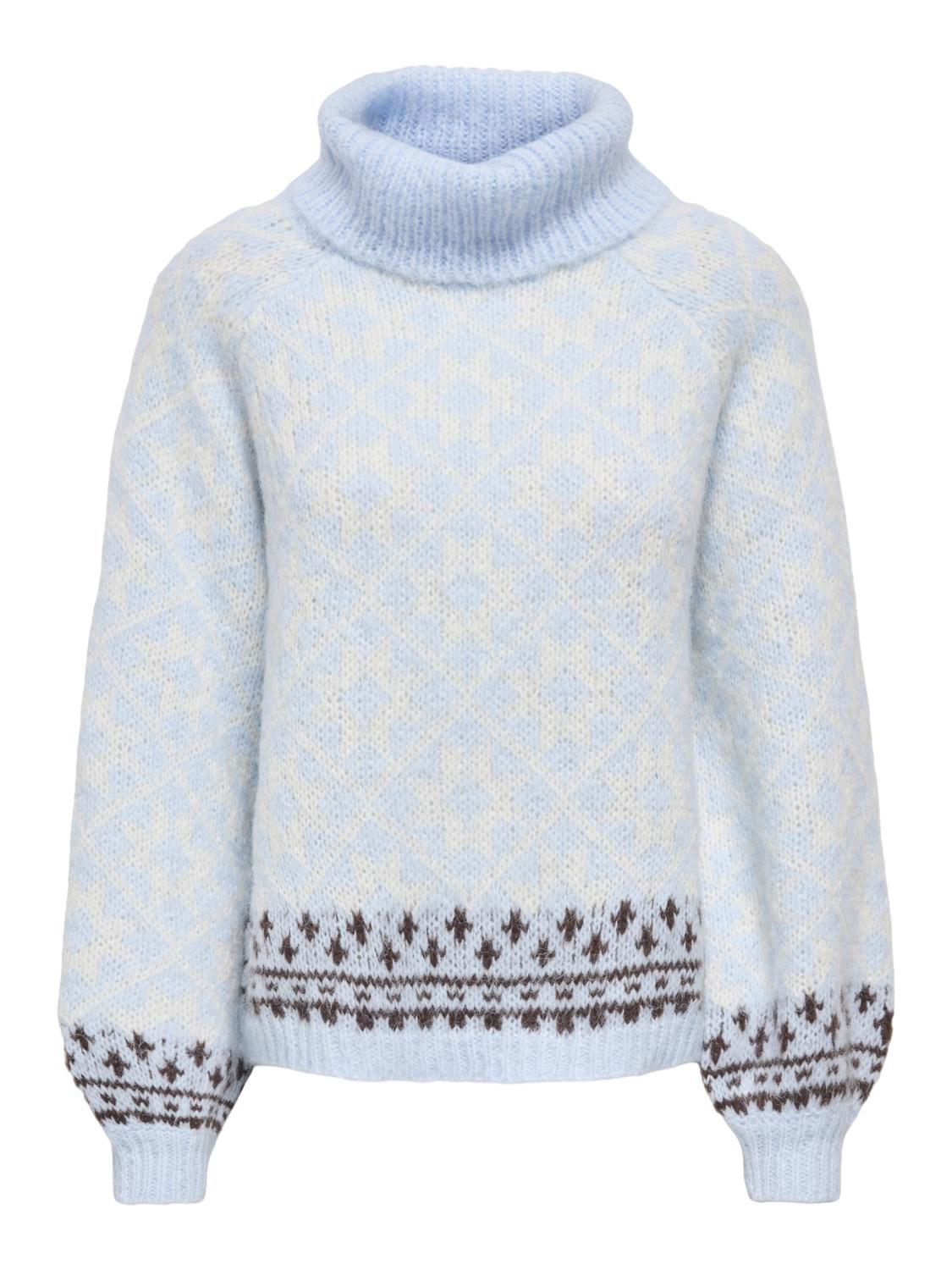 Onlcaro Ls Rollneck Cc Knt Blå