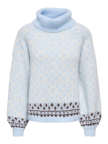 Onlcaro Ls Rollneck Cc Knt Blå