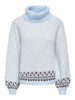 Onlcaro Ls Rollneck Cc Knt Blå