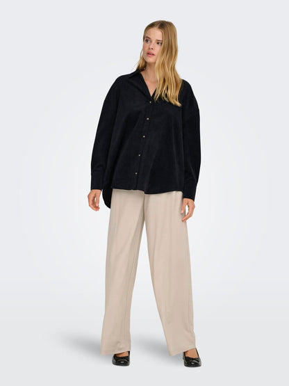 Onlmarike Life L/s Cord Loose Shirt Pnt Sort