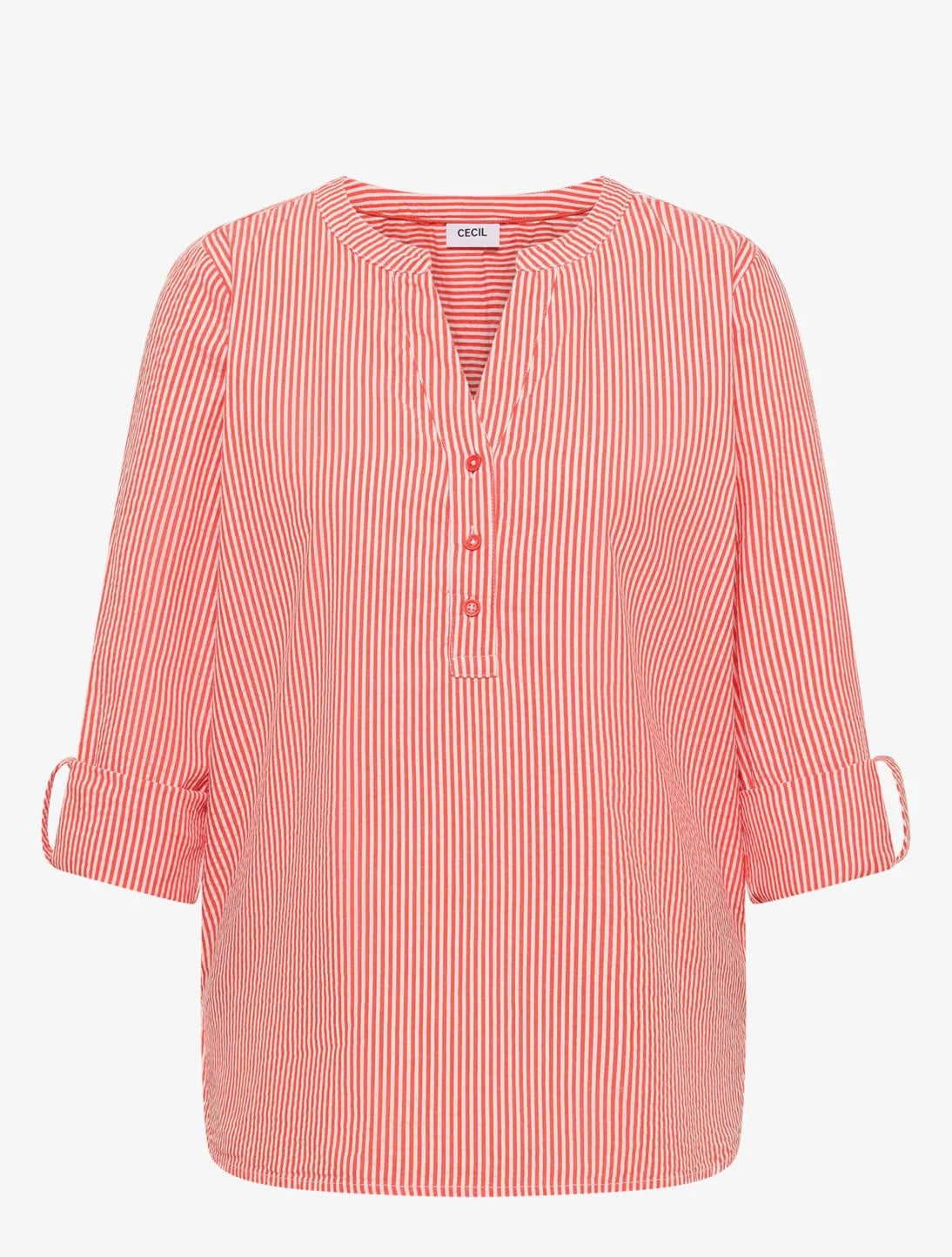 Seersucker stripe blouse Oransje