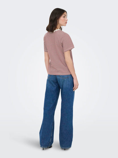 Jdypisa S/s Print Top Jrs Noos Rød