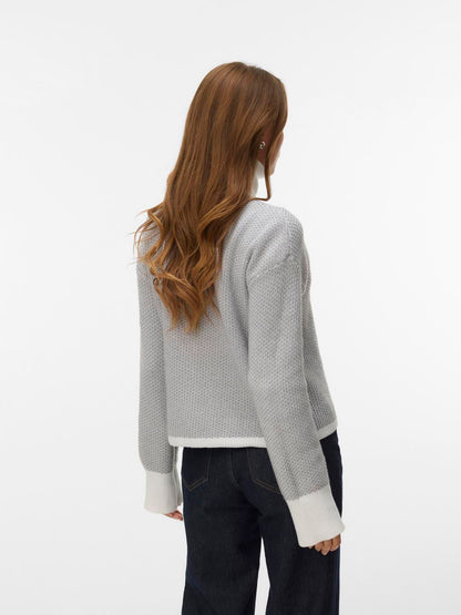 Awollie Ls Zip Knit Cardigan Hvit