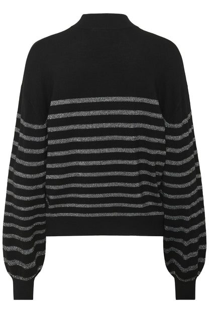 Kalizz Turtleneck Pullover Black / Silver Stripe