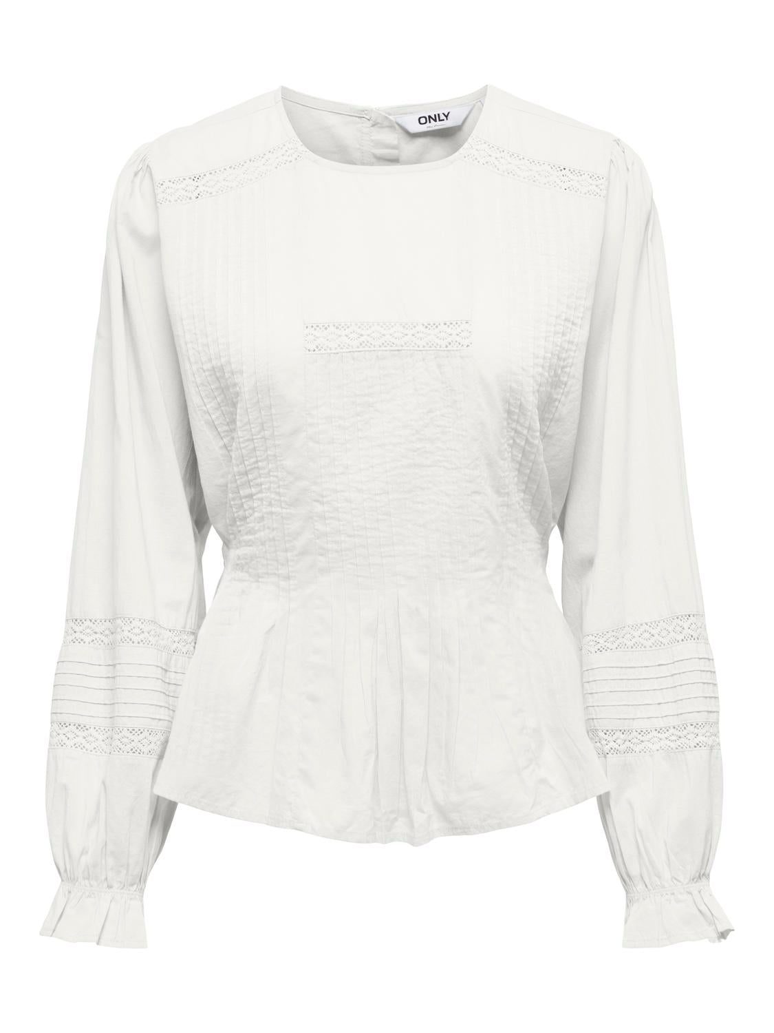 Onlemina Ls Loose Top Wvn Hvit
