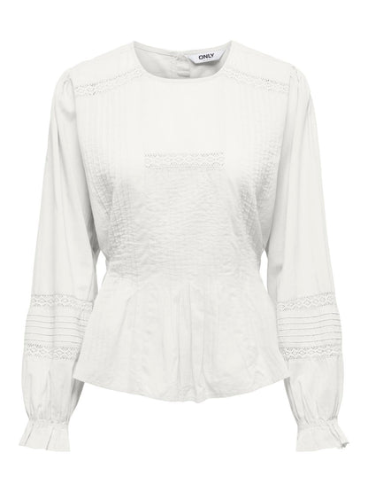 Onlemina Ls Loose Top Wvn Hvit