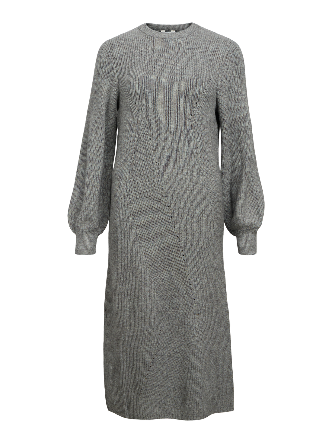 Objditte Re L/s Knit Midi Dress Noos Mellomgrå