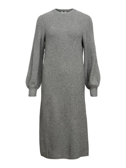 Objditte Re L/s Knit Midi Dress Noos Mellomgrå