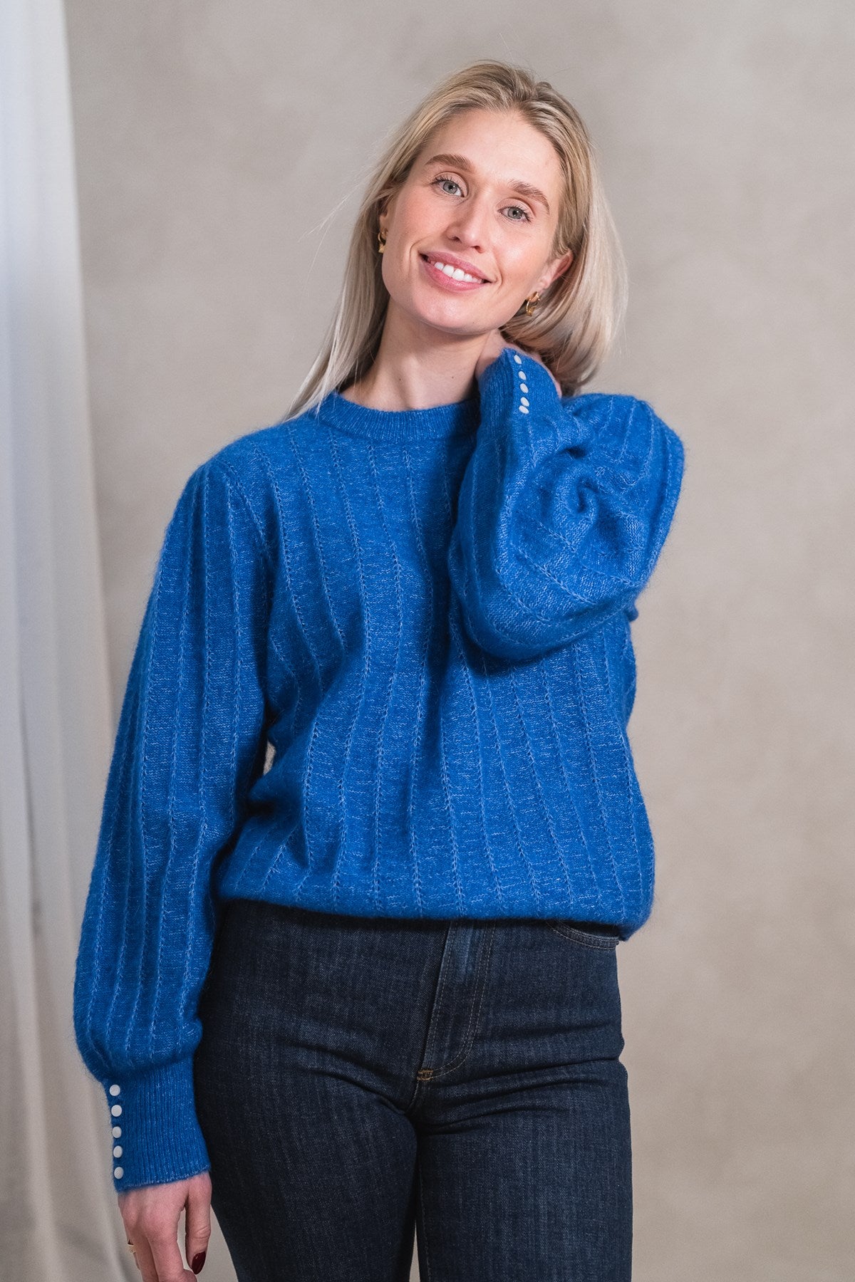 Rausamalie Puff Pullover Blå