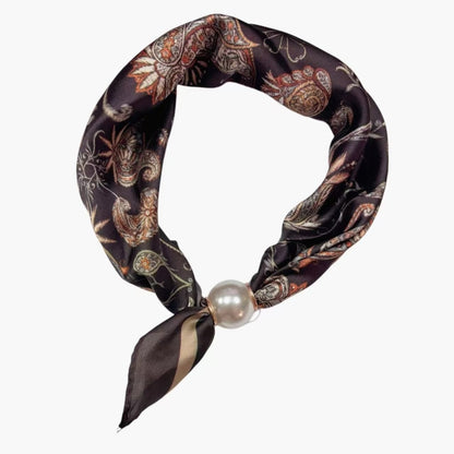 SCARF SMALL PAISLEY&amp;PEARL Brun