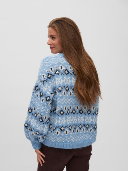 Vmelin Ls O-Neck Pullover Lcs Blå