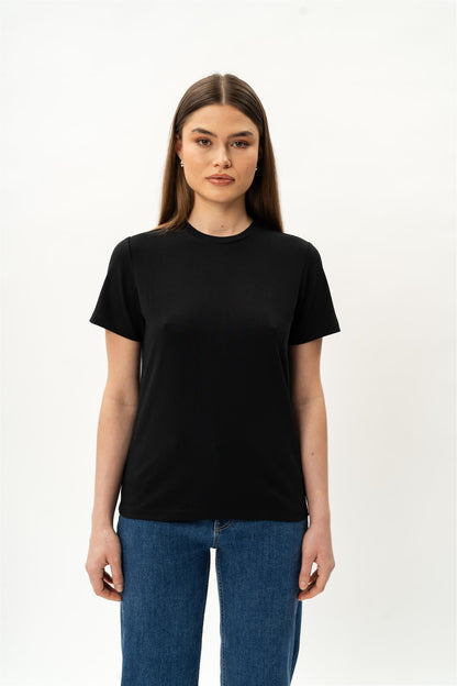 Fitted Pima T-shirt Svart