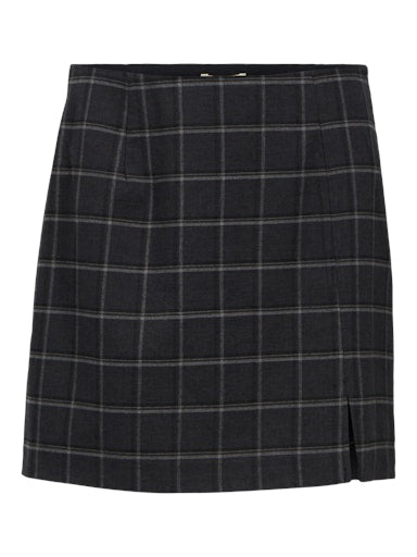 OBJLISA MW MINI SKIRT AOP NOOS Dark Grey Melange